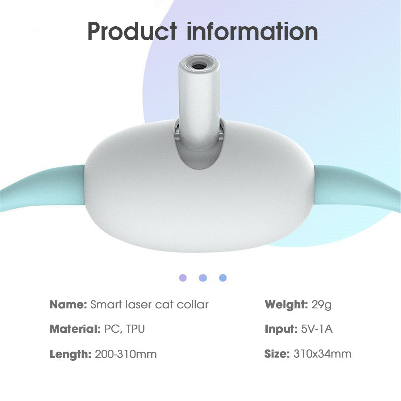 Automatic Cat Toy Smart Laser Teasing Cat Collar Electric USB Charging  Interactive Training Pet Items