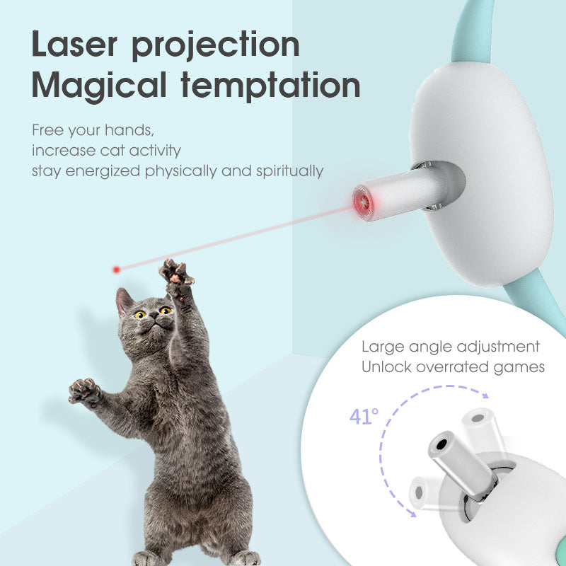 Automatic Cat Toy Smart Laser Teasing Cat Collar Electric USB Charging  Interactive Training Pet Items